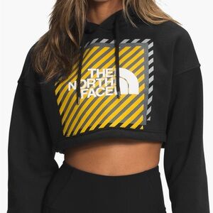 The North Face Black Cropped graphic Hoodie with Yosemite Coordinates